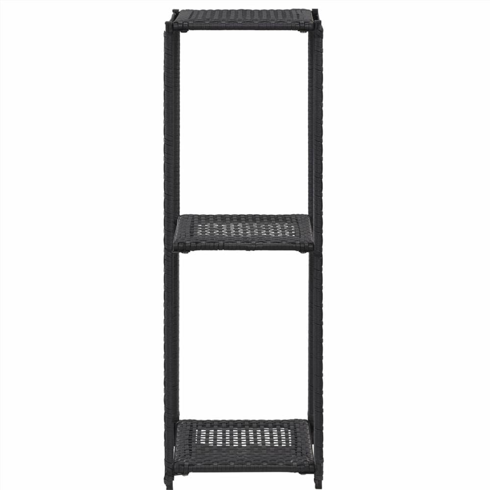 Storage Shelf Black 30x30x90 cm Poly Rattan