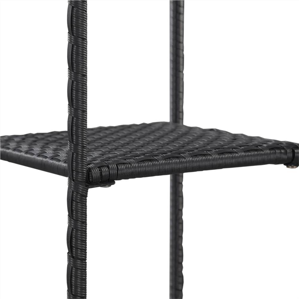 Storage Shelf Black 30x30x90 cm Poly Rattan