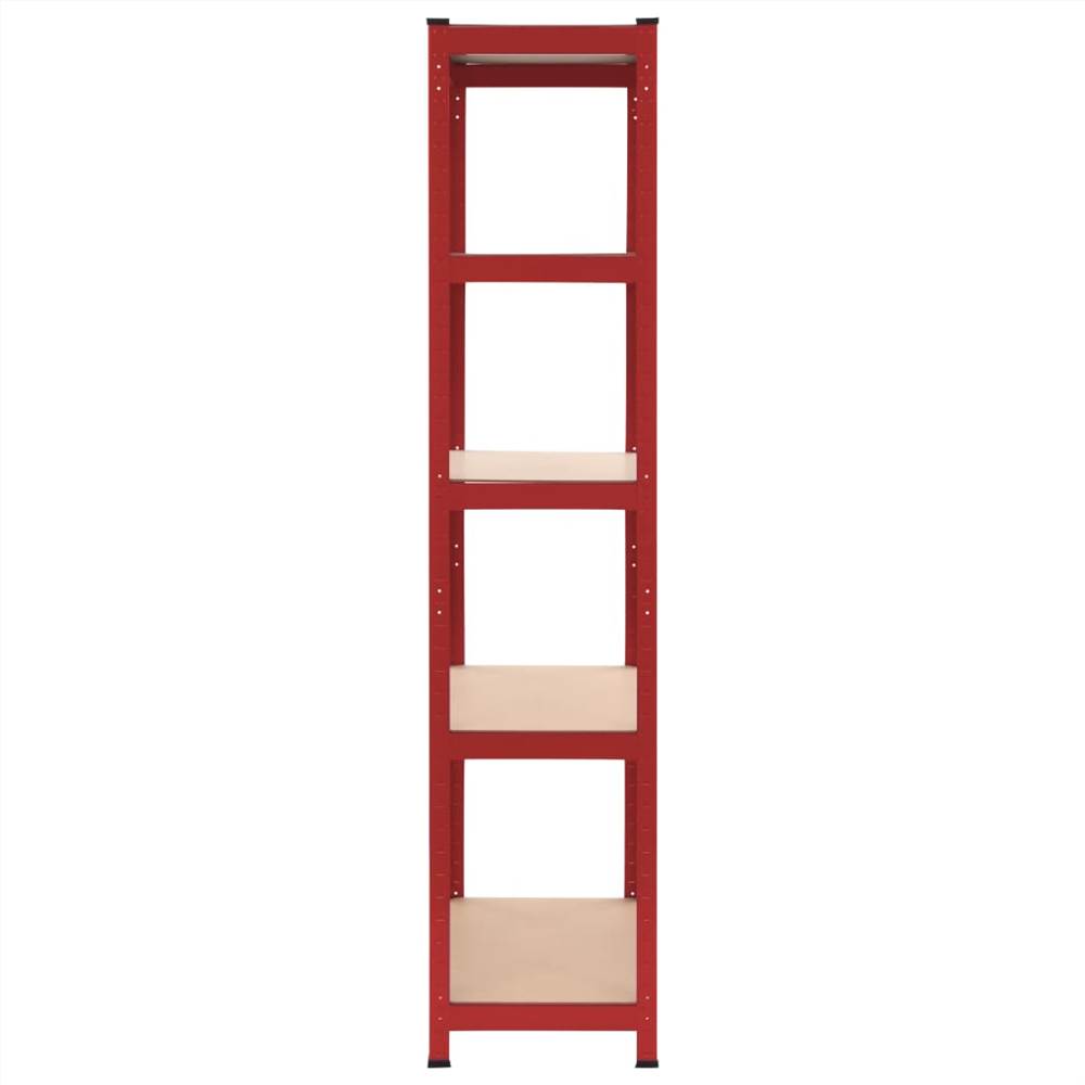 Storage Shelf Red 80x40x180 cm Steel and MDF