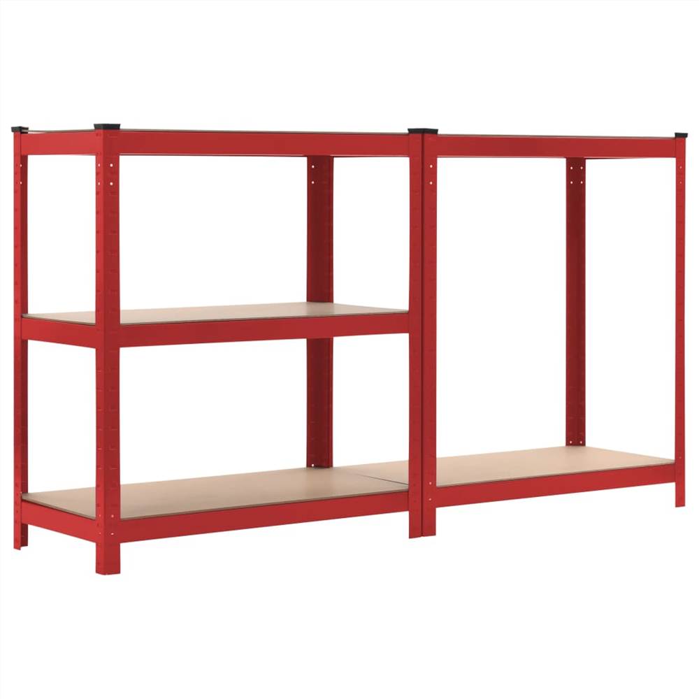 Storage Shelf Red 80x40x180 cm Steel and MDF