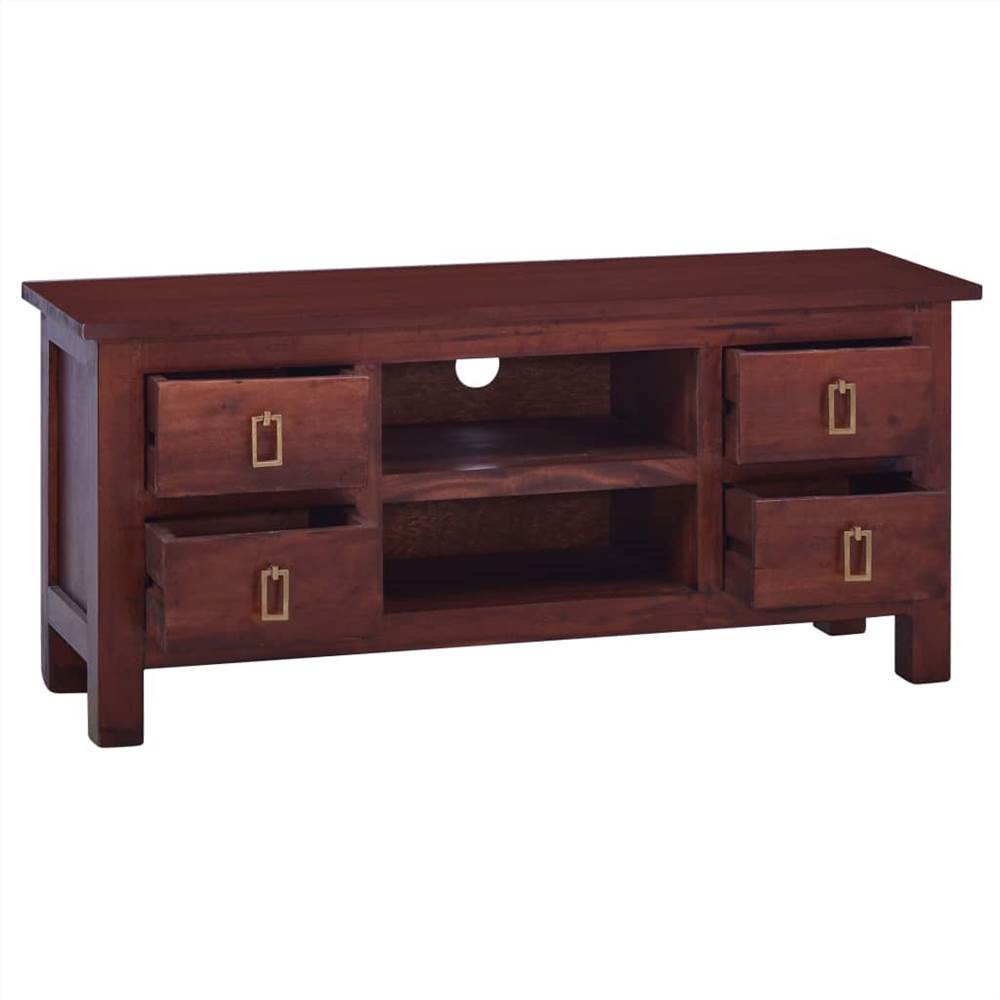 TV Cabinet Classical Brown 100x30x45 cm Solid Mahogany Wood