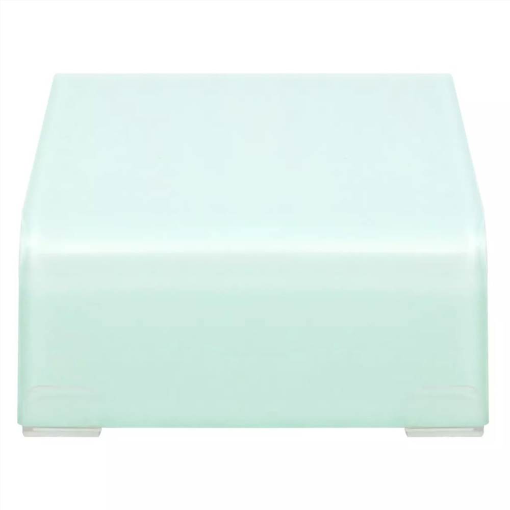 TV Stand/Monitor Riser Glass White 40x25x11 cm