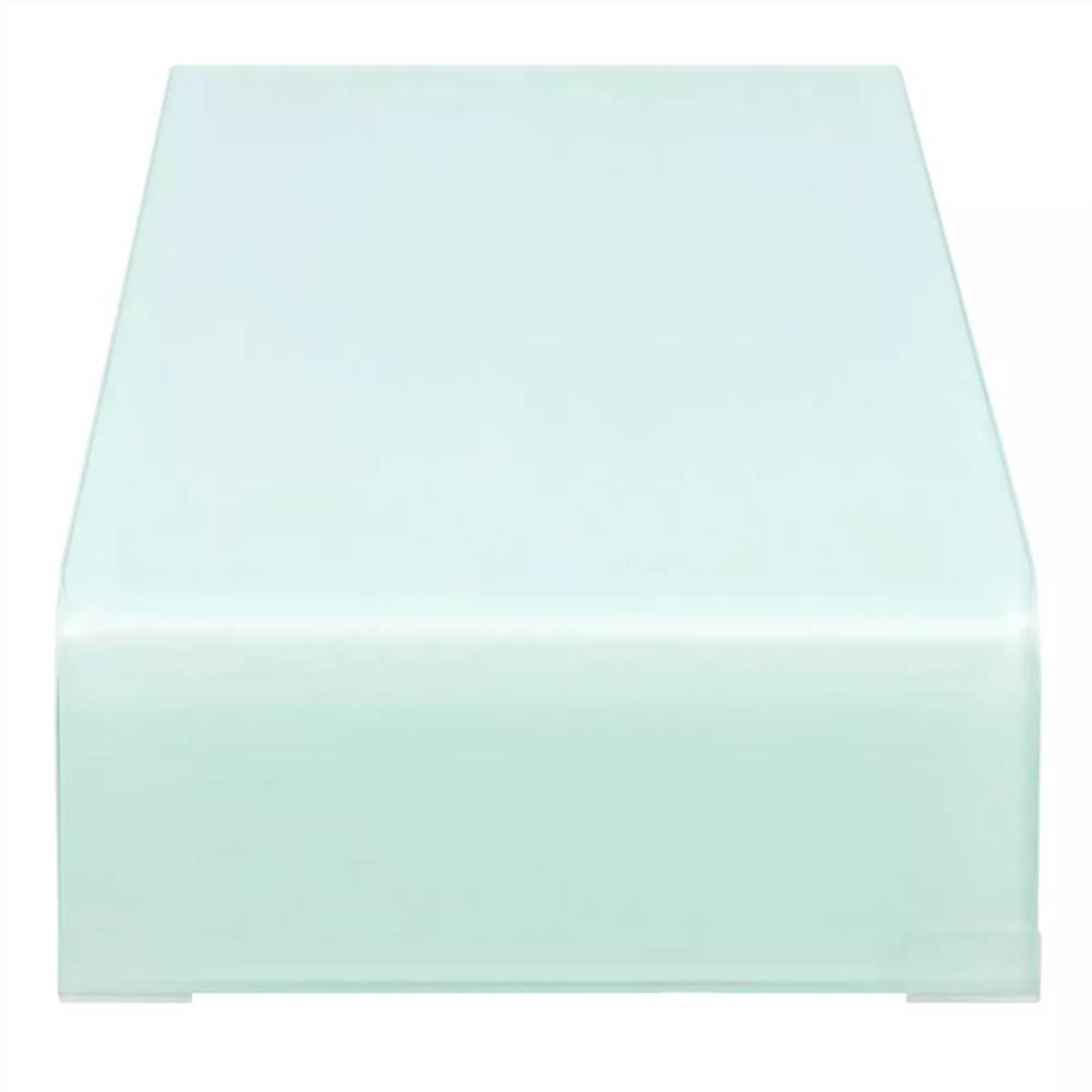 TV Stand/Monitor Riser Glass White 70x30x13 cm