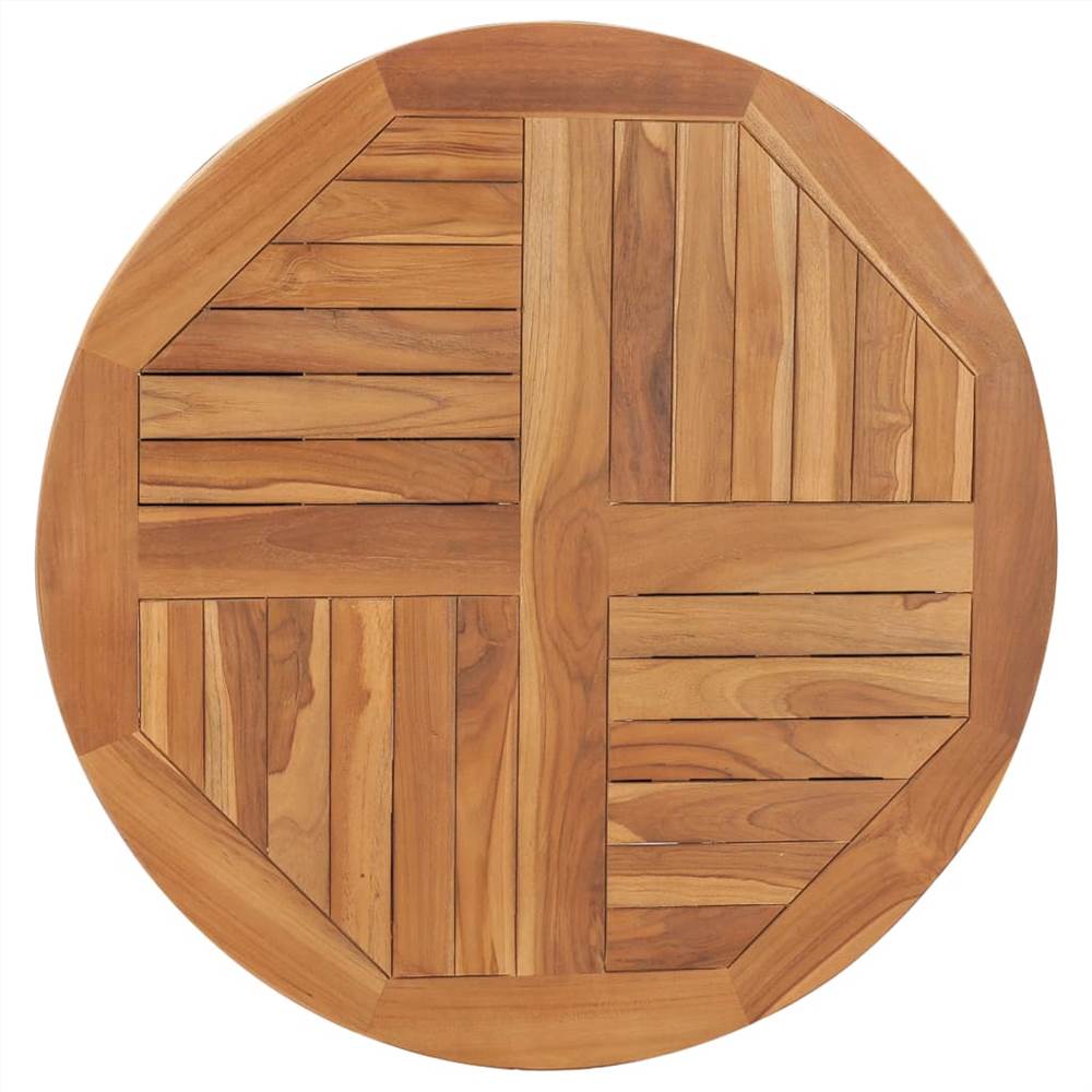 Table Top Solid Teak Wood Round 2,5 cm 80 cm