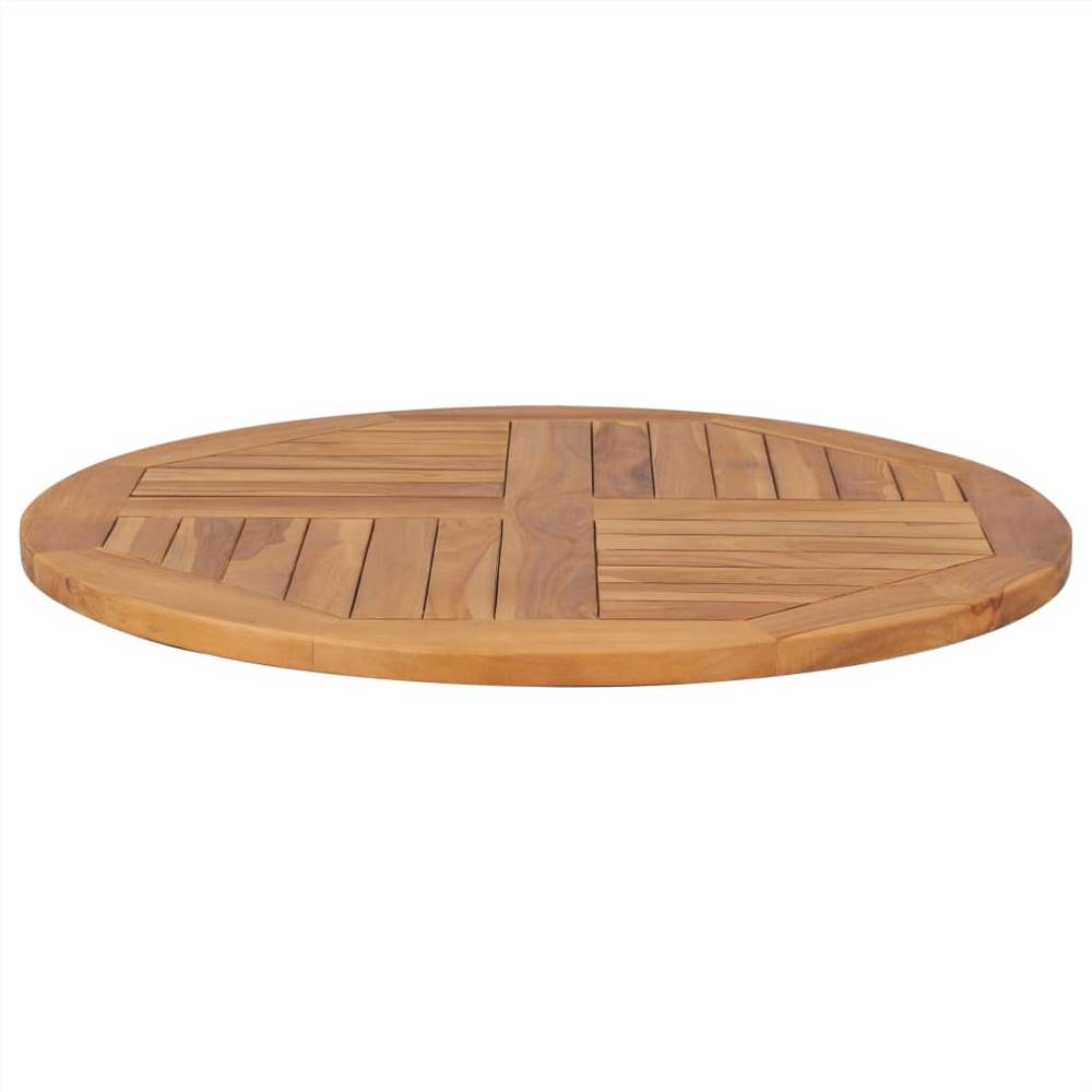 Table Top Solid Teak Wood Round 2,5 cm 80 cm