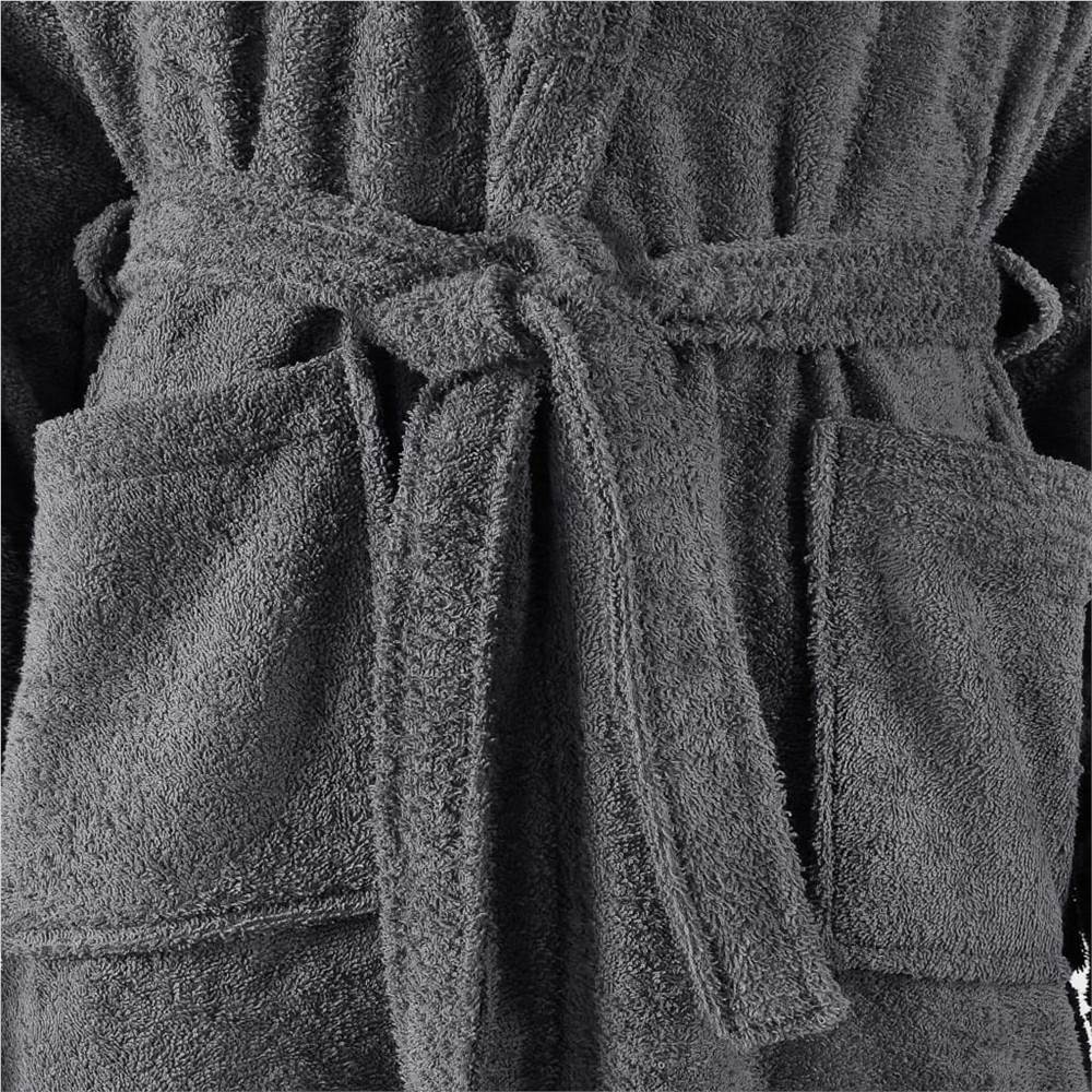 Unisex Terry Bathrobe 100% Cotton Anthracite XXL