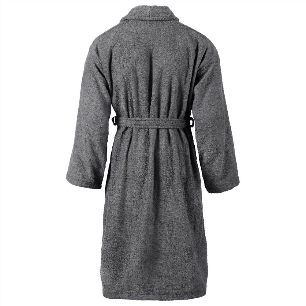 Unisex Terry Bathrobe 100% Cotton Anthracite XXL