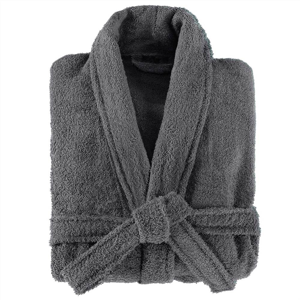 Unisex Terry Bathrobe 100% Cotton Anthracite XXL