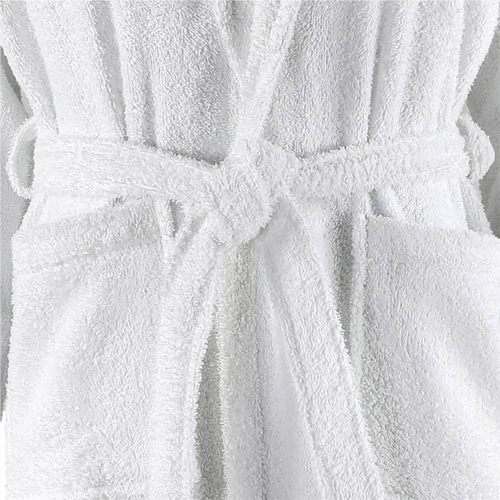 Unisex Terry Bathrobe 100% Cotton White L