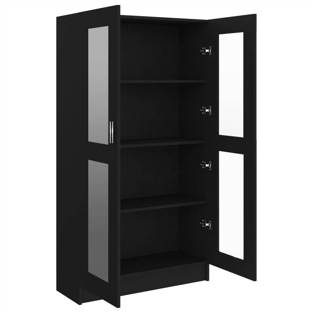 Vitrine Cabinet Black 82.5x30.5x150 cm Chipboard