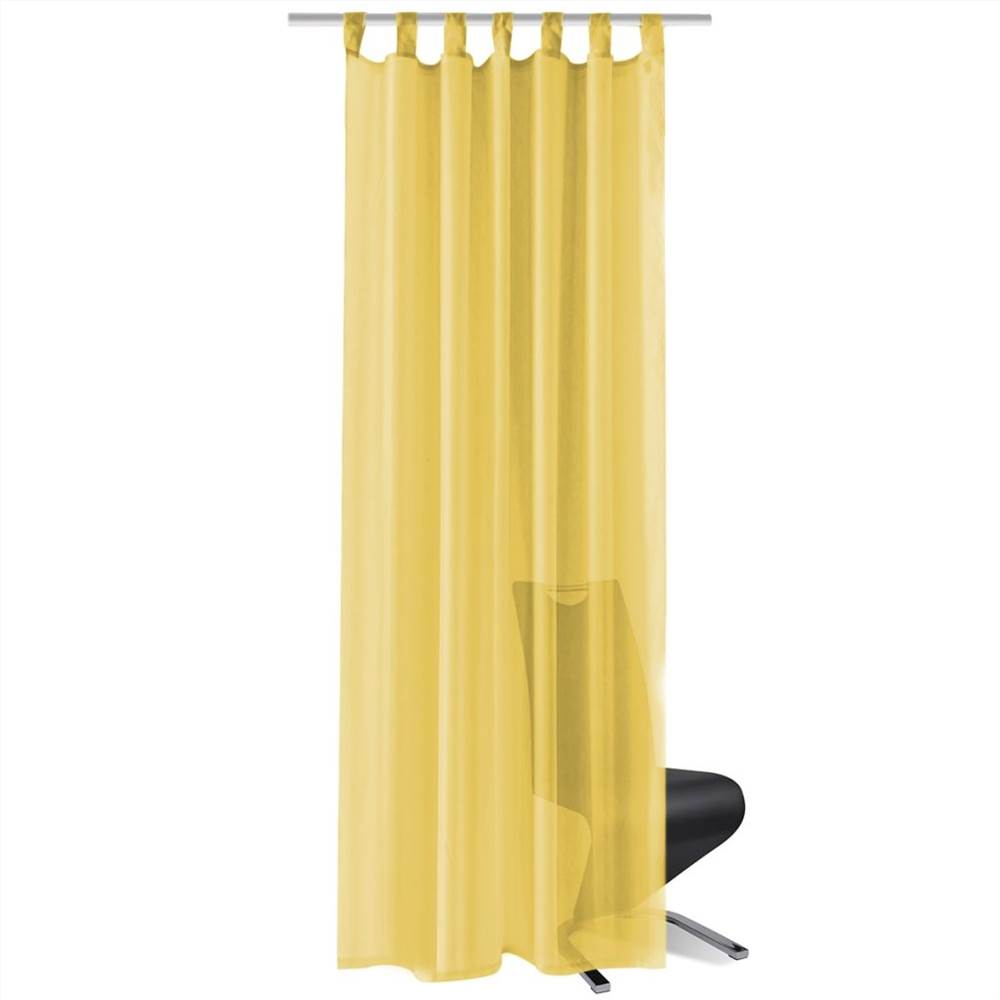 Voile Curtains 2 pcs 140x175 cm Yellow