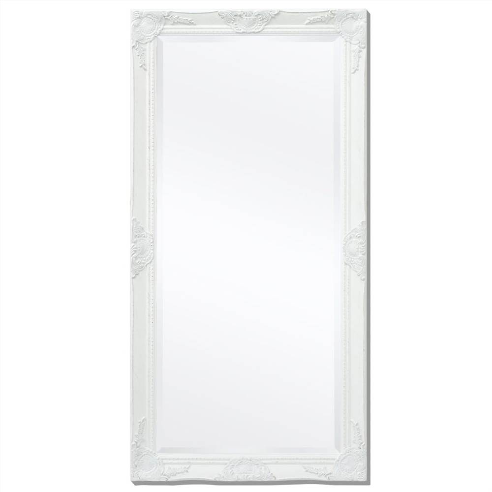 Wall Mirror Baroque Style 120x60 cm White