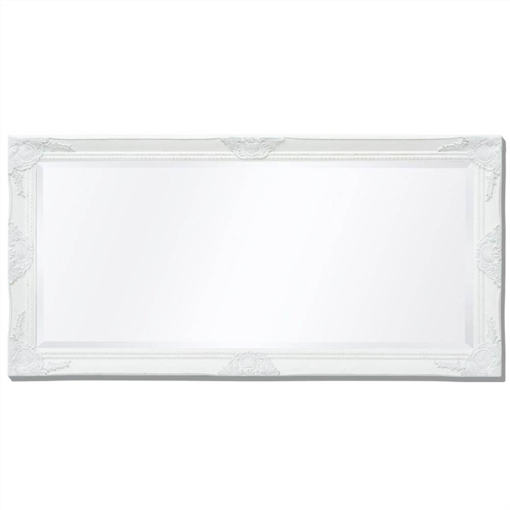 Wall Mirror Baroque Style 120x60 cm White