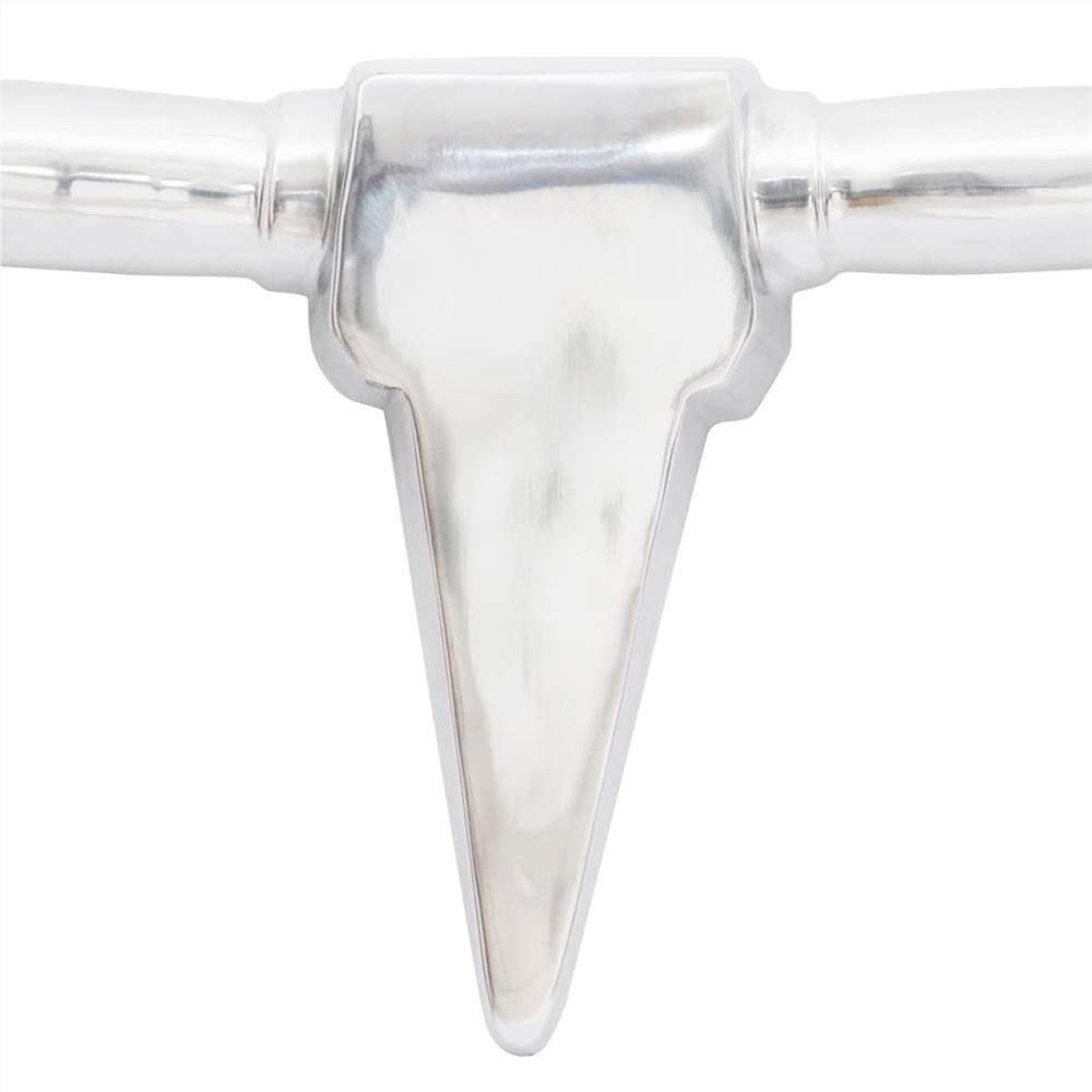 Wall Mounted Aluminium Bull’s Head Decoration Silver 125 cm