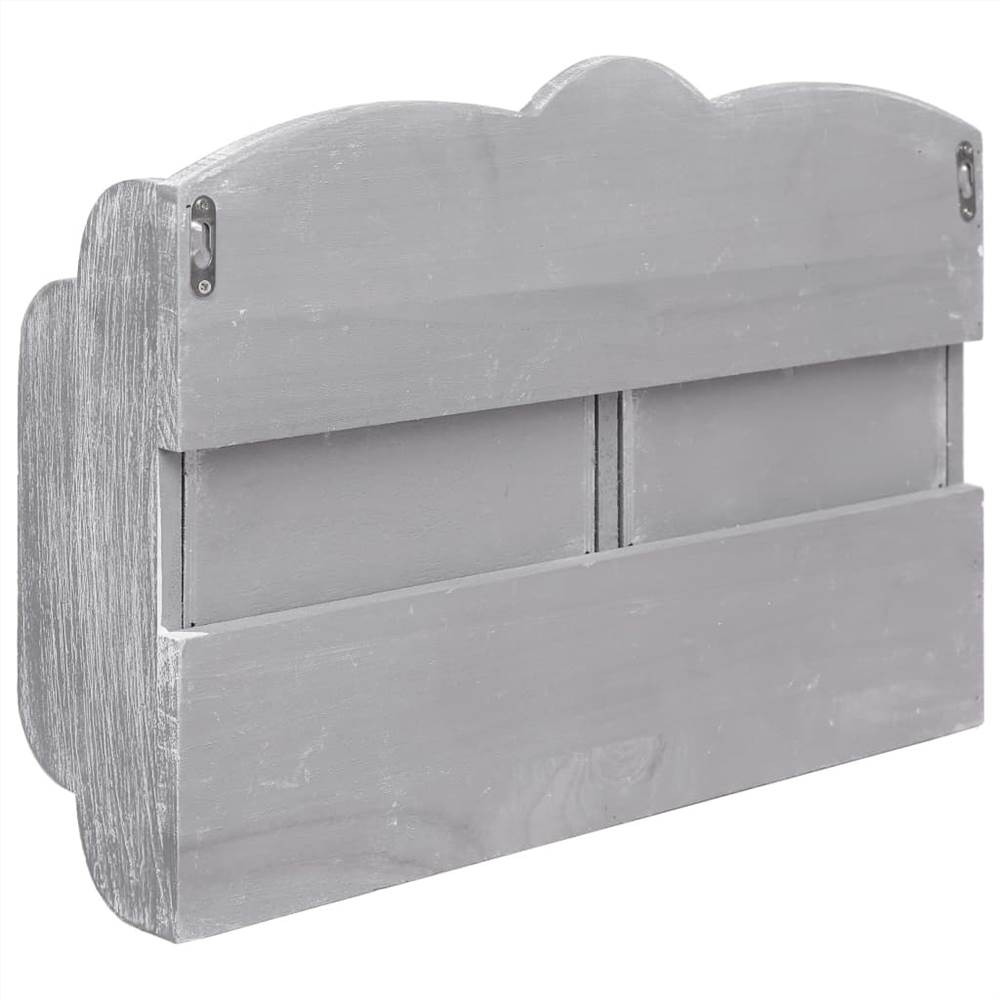 Wall Mounted Coat Rack Grey 50x10x34 cm Wood