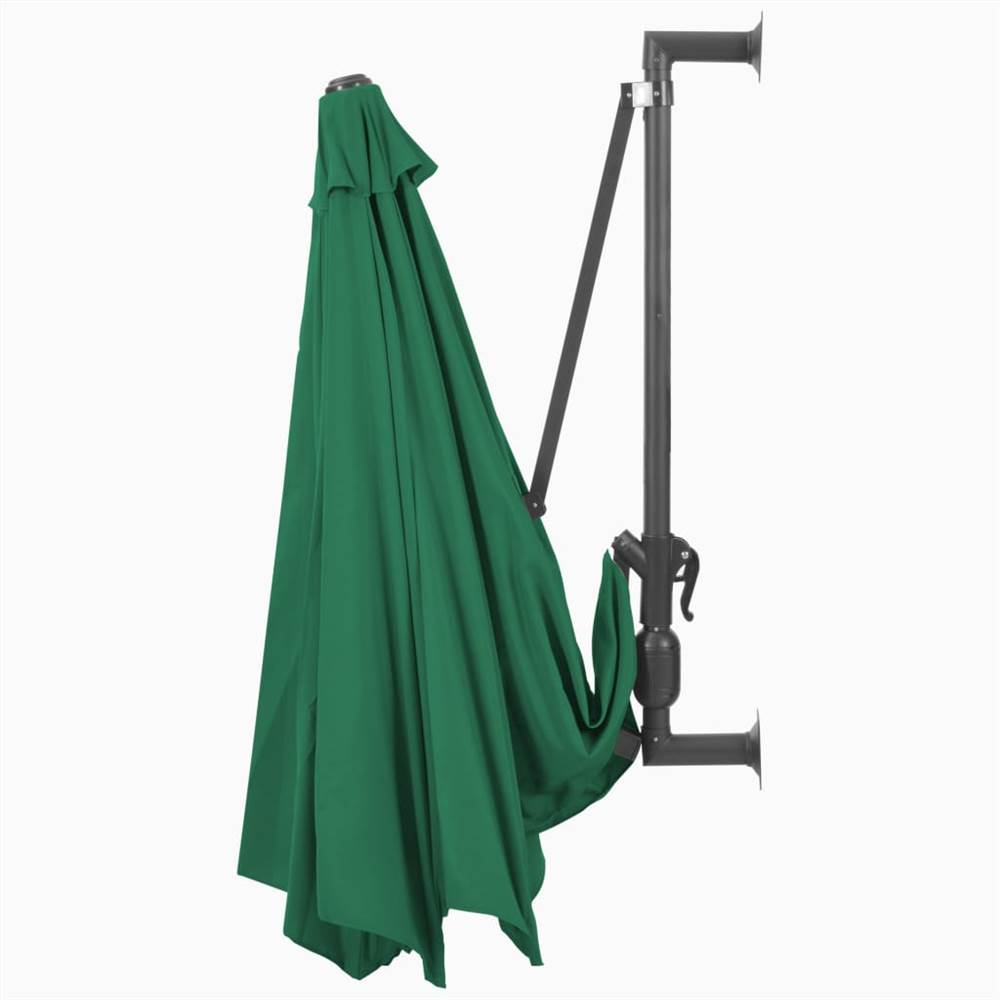 Wall-Mounted Parasol with Metal Pole 300 cm Green