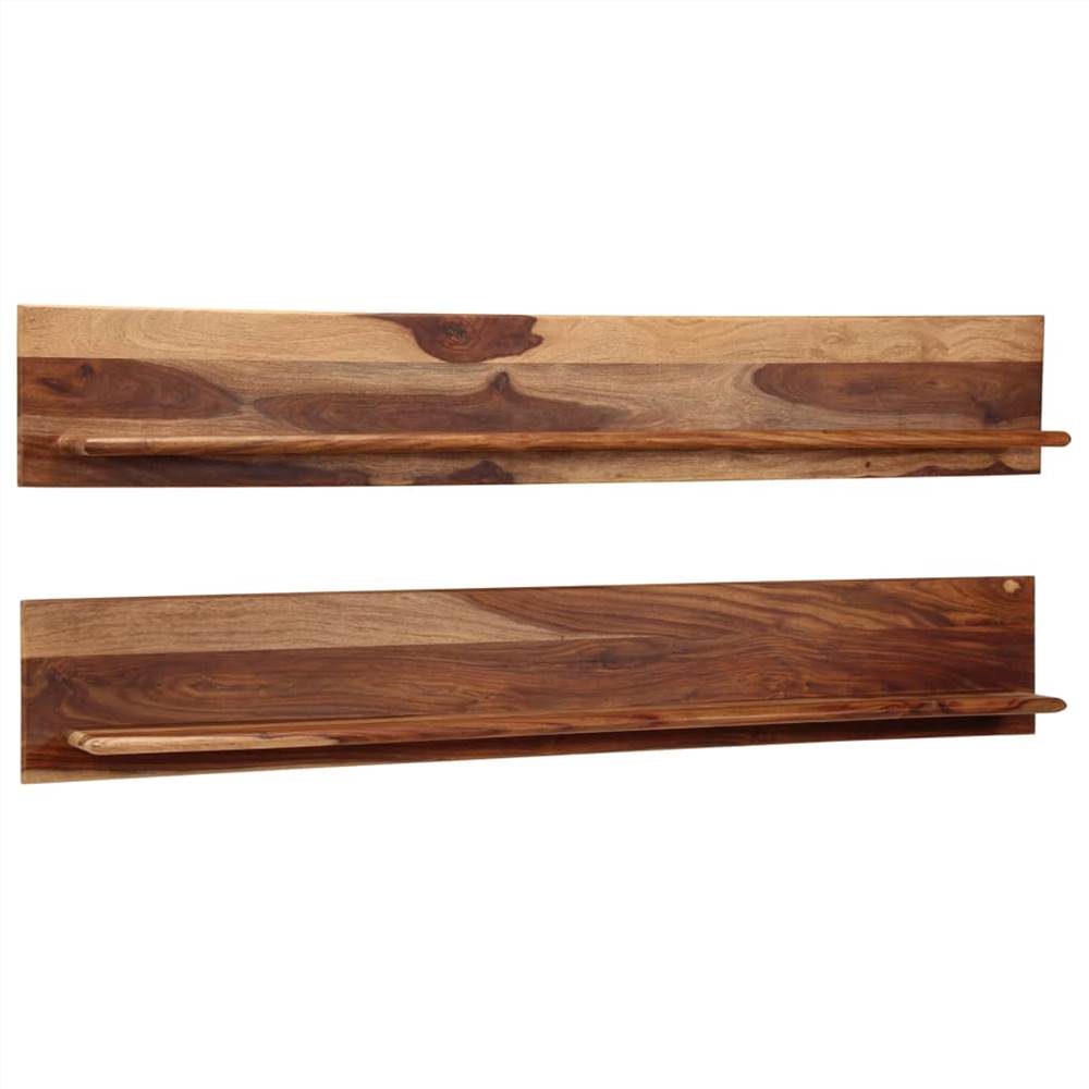 Wall Shelves 2 pcs 169x26x20 cm Solid Sheesham Wood