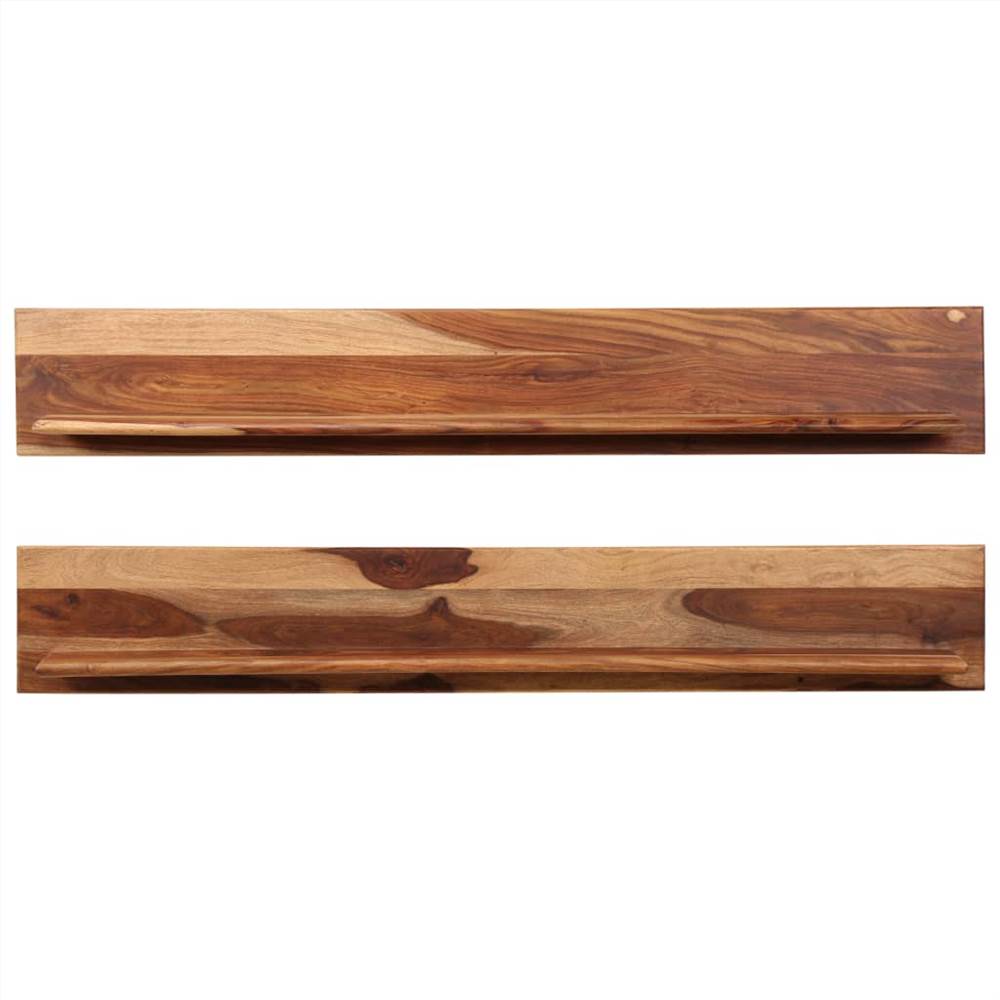 Wall Shelves 2 pcs 169x26x20 cm Solid Sheesham Wood