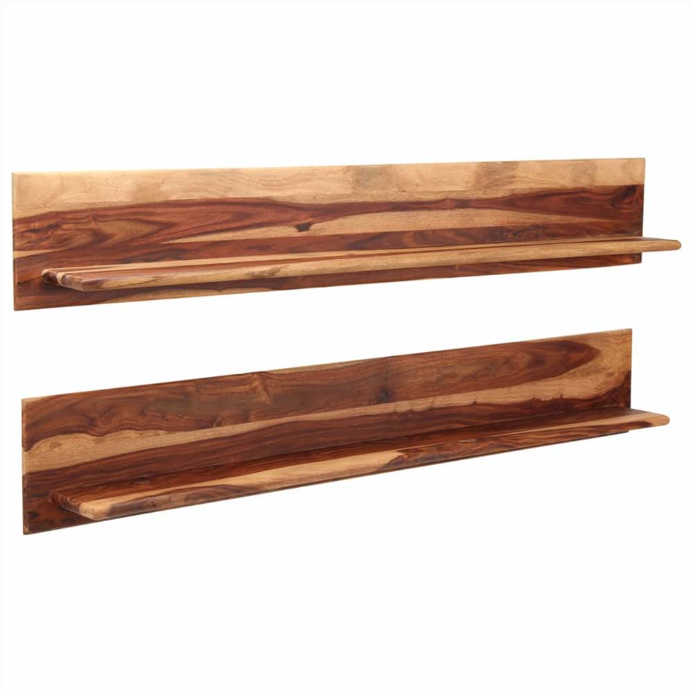 Wall Shelves 2 pcs 169x26x20 cm Solid Sheesham Wood