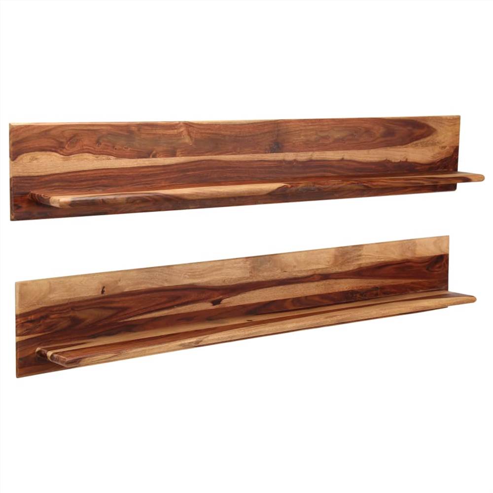 Wall Shelves 2 pcs 169x26x20 cm Solid Sheesham Wood