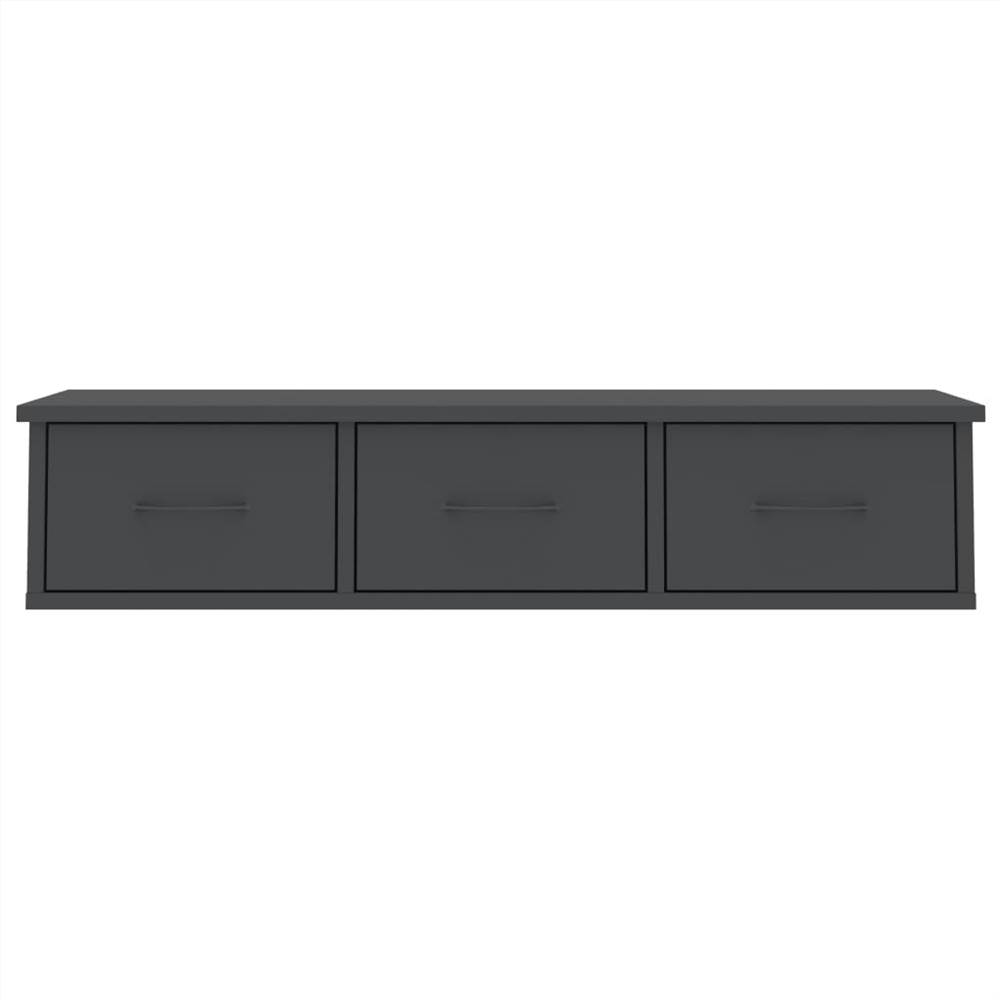 Wall-mounted Drawer Shelf Grey 88x26x18.5 cm Chipboard