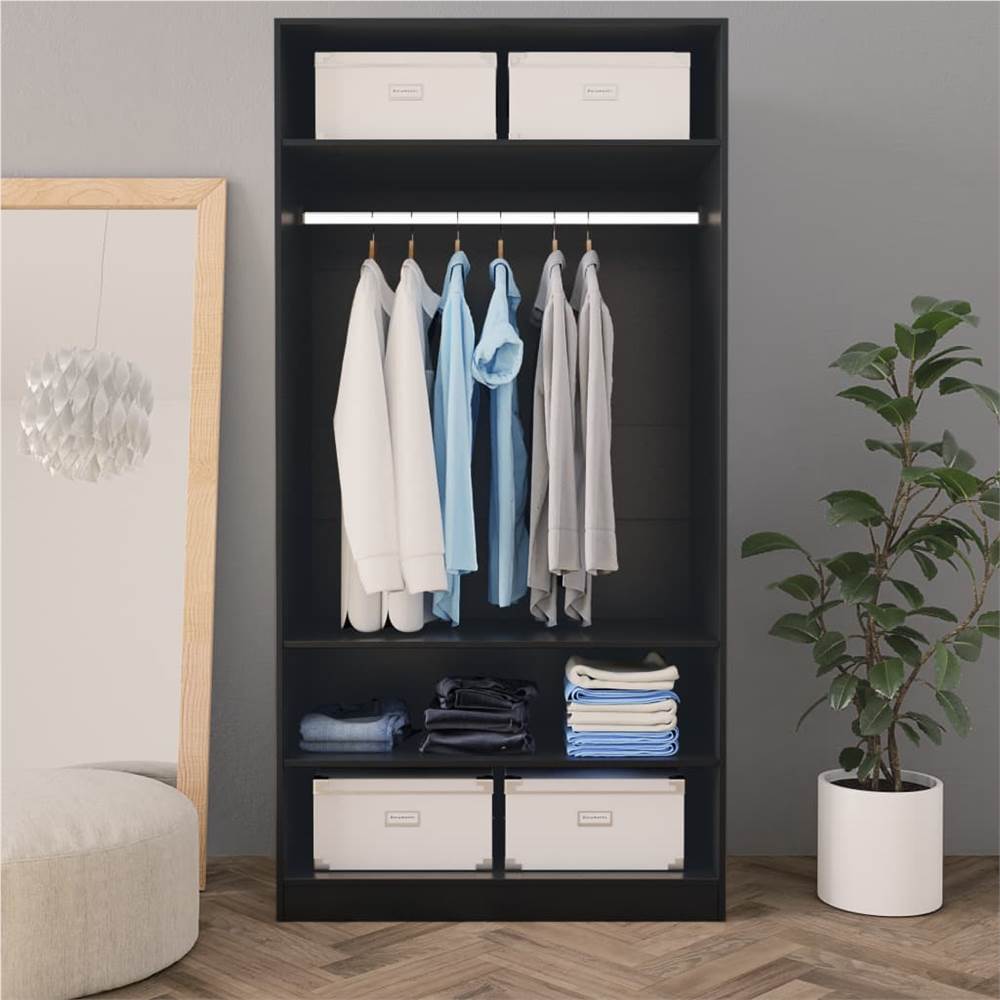 Wardrobe Black 100x50x200 cm Chipboard