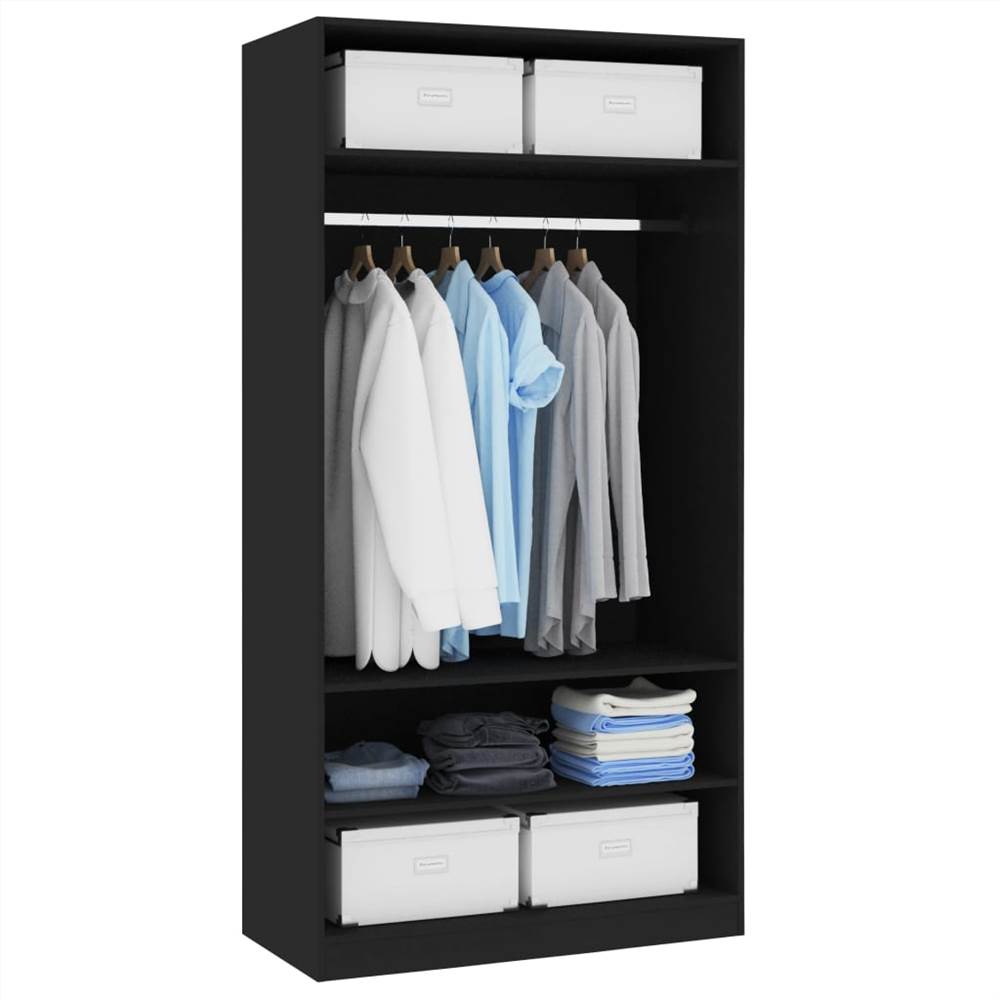 Wardrobe Black 100x50x200 cm Chipboard