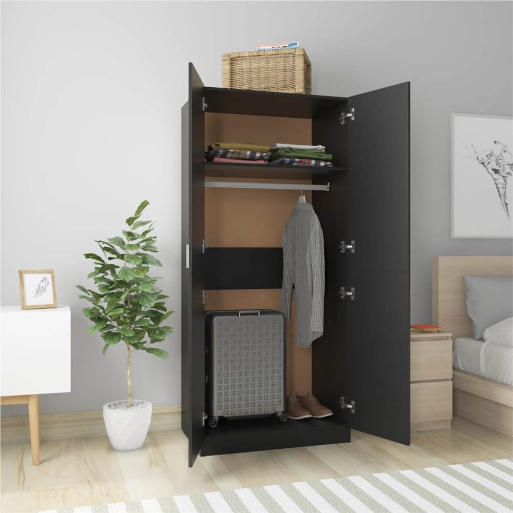 Wardrobe Black 80x52x180 cm Chipboard