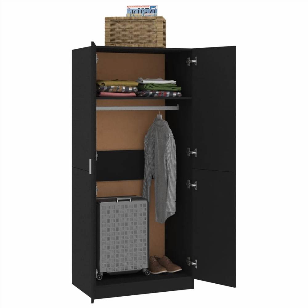 Wardrobe Black 80x52x180 cm Chipboard