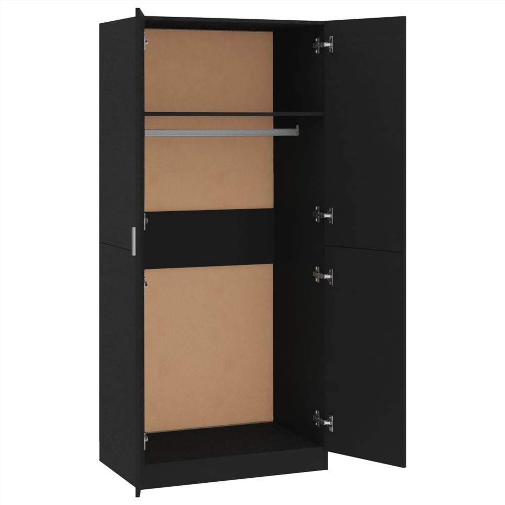 Wardrobe Black 80x52x180 cm Chipboard