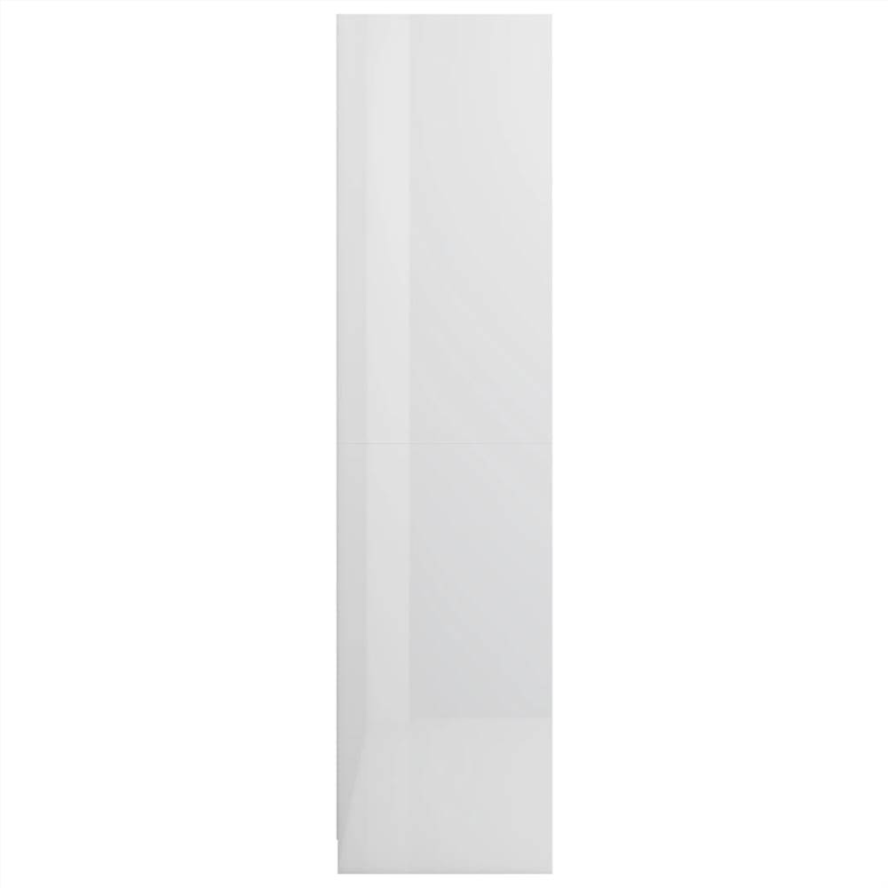 Wardrobe High Gloss White 100x50x200 cm Chipboard