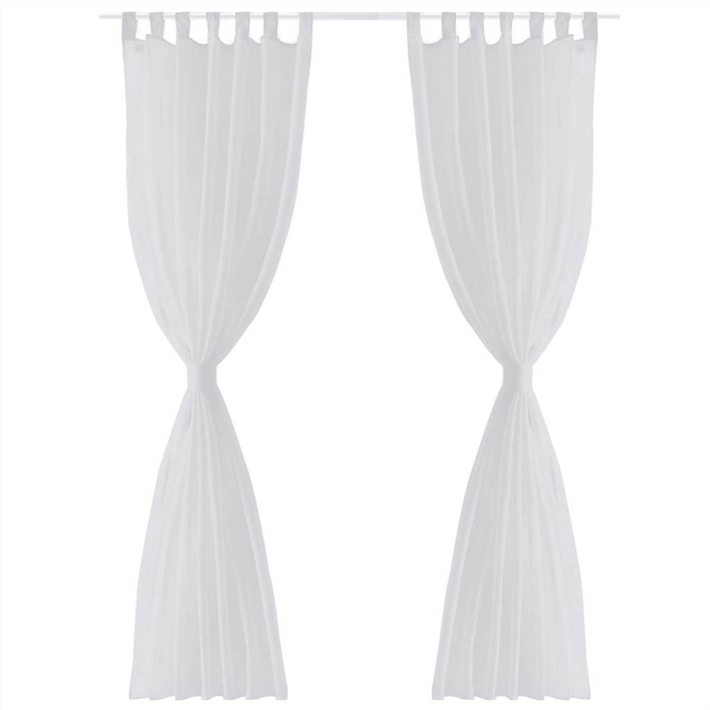 White Sheer Curtain 140 x 245 cm 2 pcs