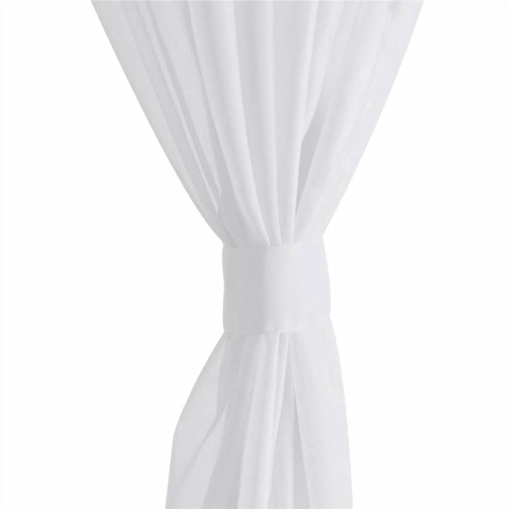 White Sheer Curtain 140 x 245 cm 2 pcs