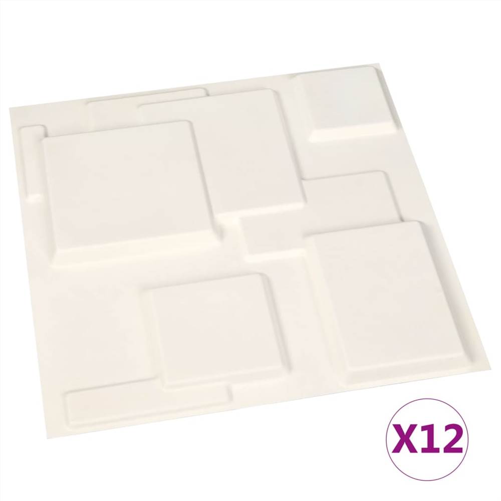 12 pcs Wall Panels 3D 0.5x0.5 m 3 m²