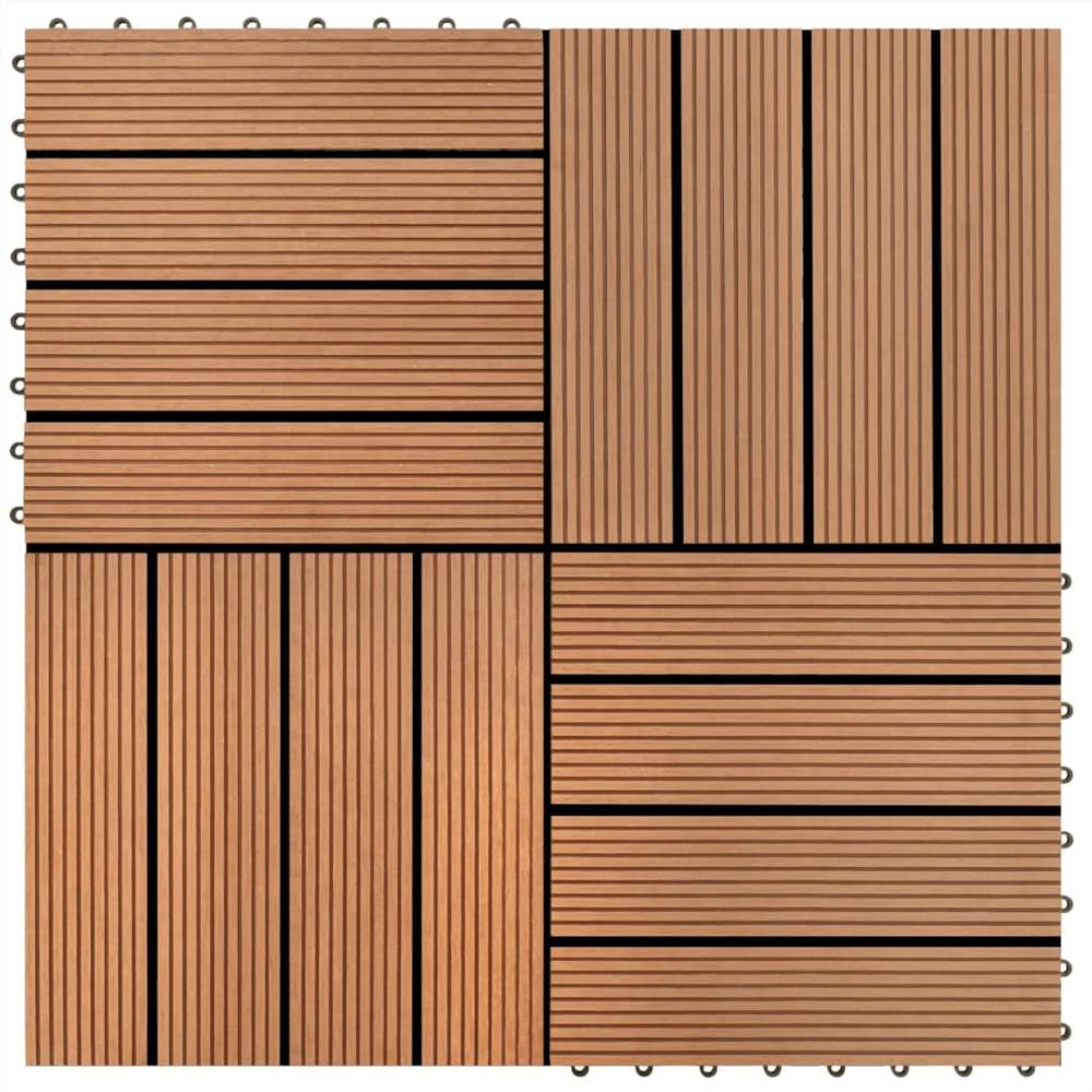 

22 pcs Decking Tiles 30x30 cm 2 sqm WPC Dark Brown