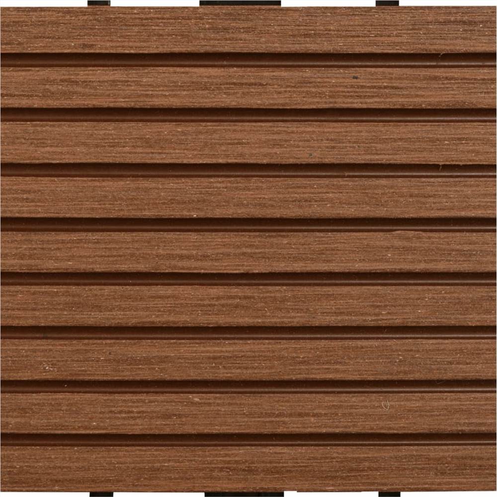 22 pcs Decking Tiles 30x30 cm 2 sqm WPC Dark Brown