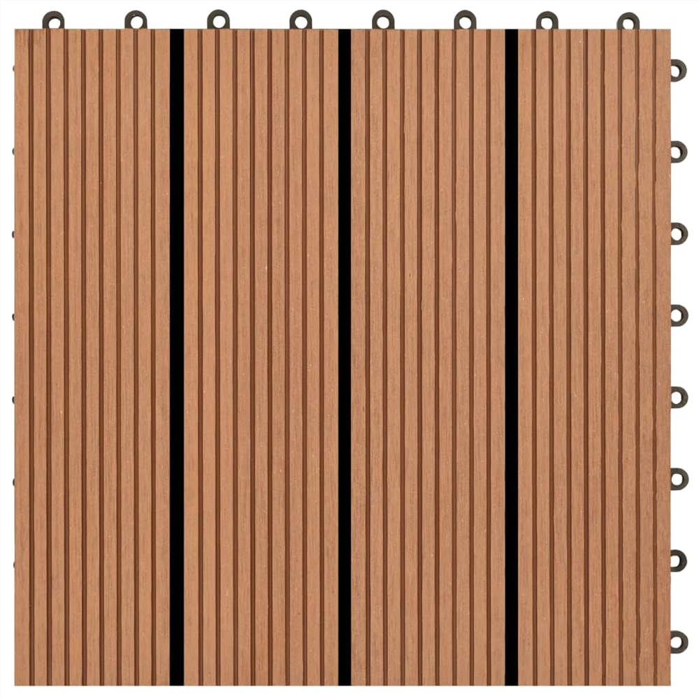 22 pcs Decking Tiles 30x30 cm 2 sqm WPC Dark Brown