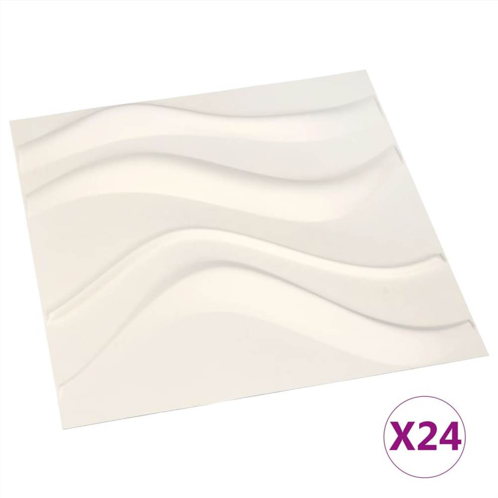 24 pcs Wall Panels 3D 0.5x0.5 m 6 m²