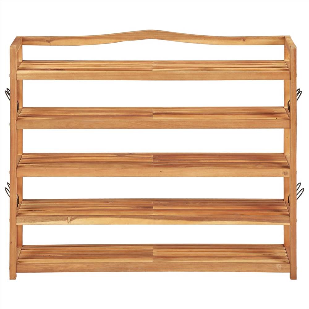 5-Tier Shoe Rack 95x26x80 cm Solid Acacia Wood