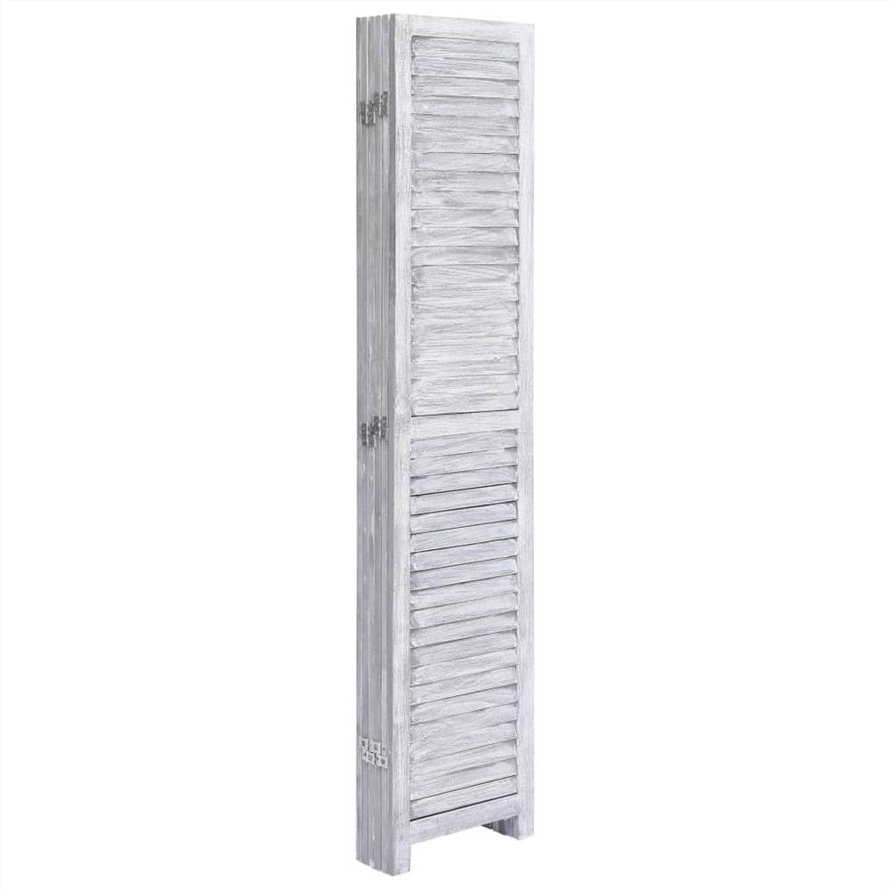 6-Panel Room Divider Grey 210x165 cm Wood