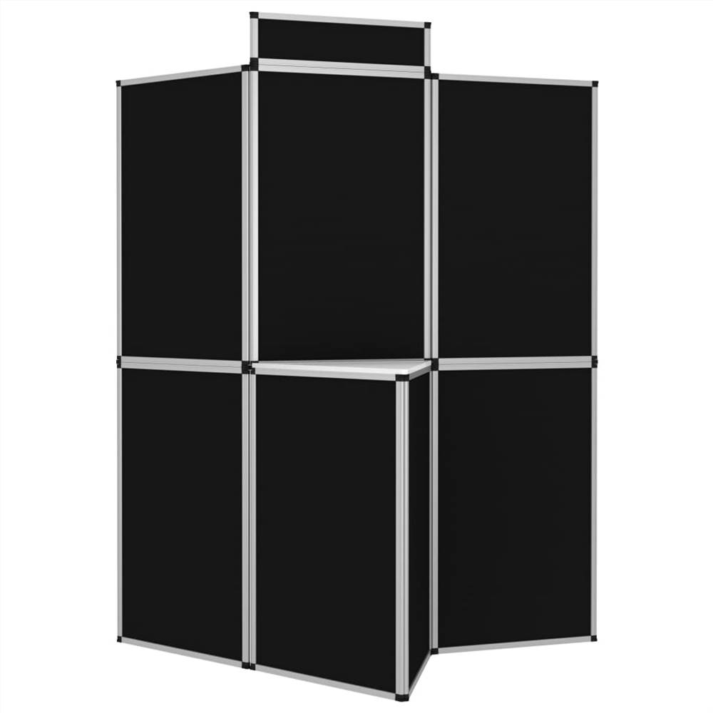 8-Panel Folding Exhibition Display Wall 181x200 cm Black