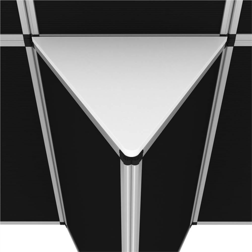 8-Panel Folding Exhibition Display Wall 181x200 cm Black