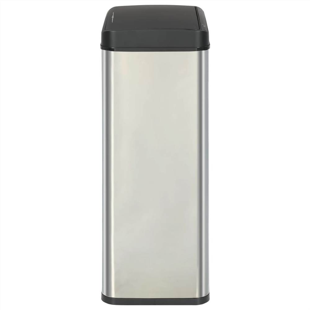 Automatic Sensor Dustbin Silver and Black Stainless Steel 70 L