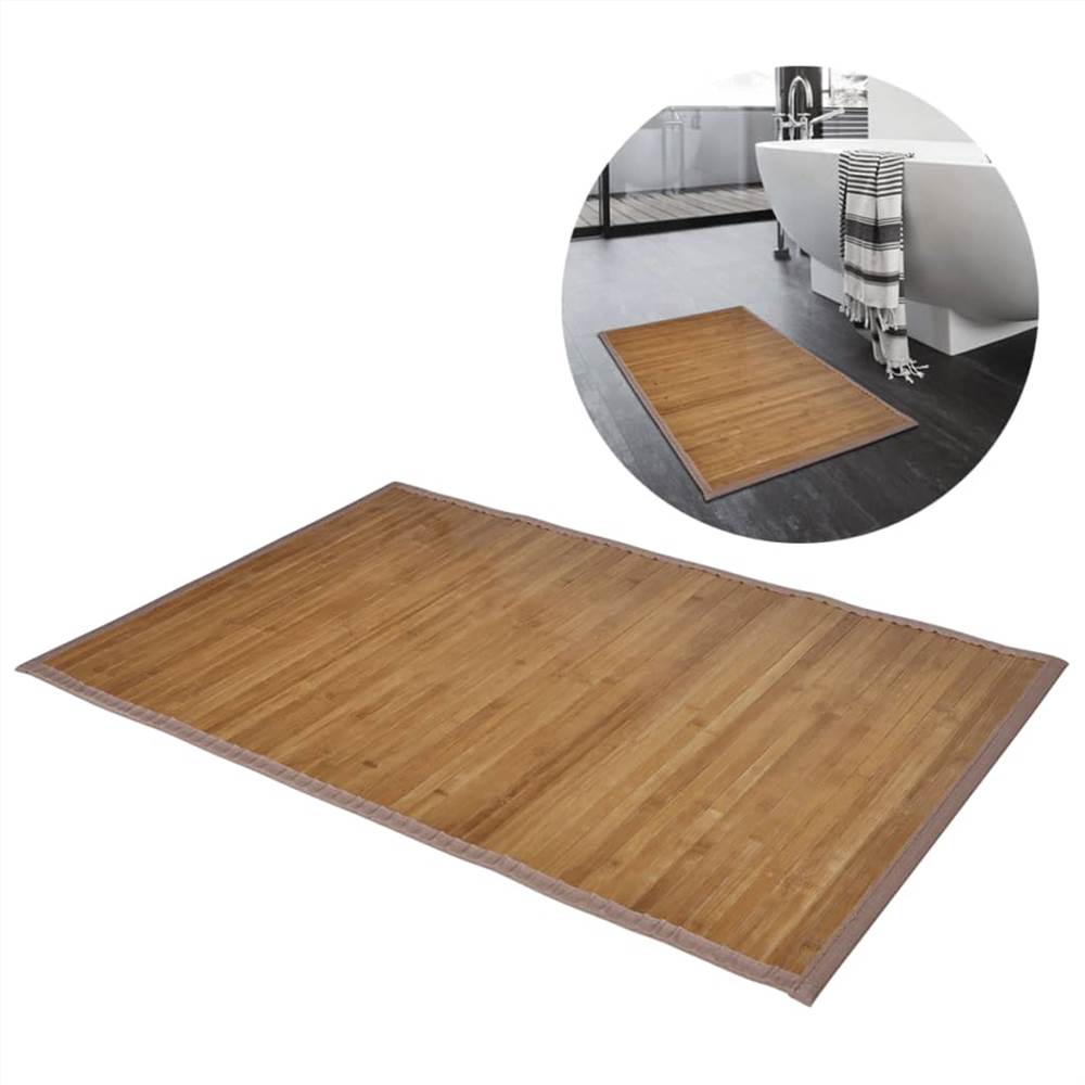 Bamboo Bath Mats 4 pcs 60 x 90 cm Brown