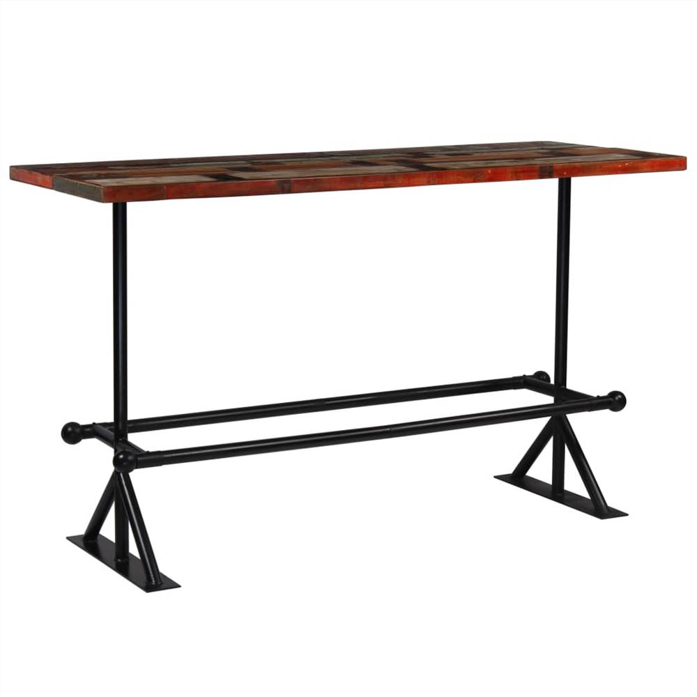 Bar Table Solid Reclaimed Wood Multicolour 180x70x107 cm