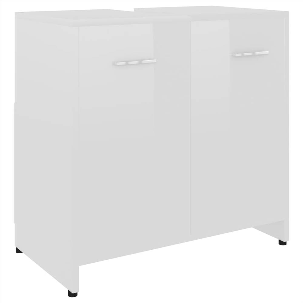 Bathroom Cabinet High Gloss White 60x33x58 cm Chipboard