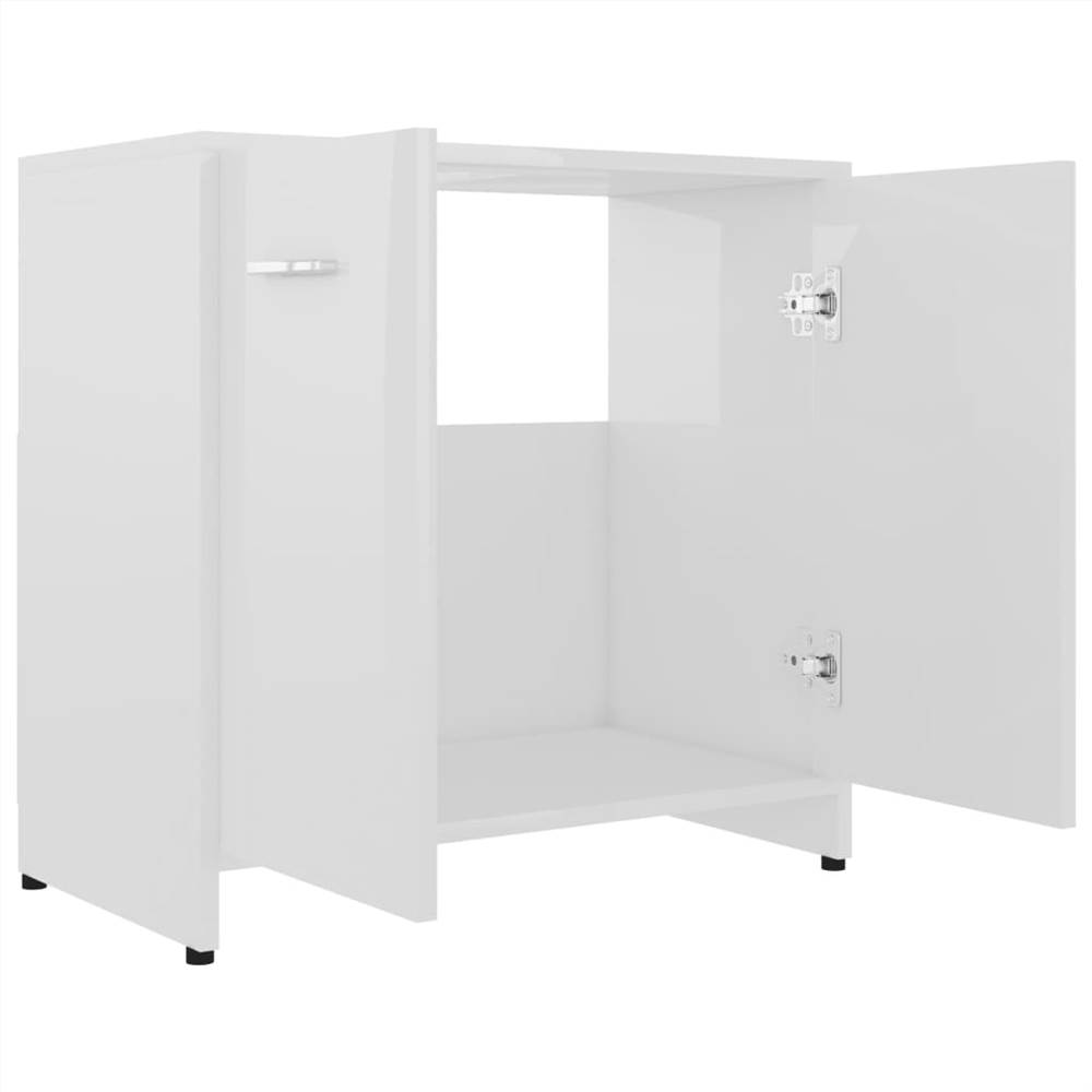 Bathroom Cabinet High Gloss White 60x33x58 cm Chipboard