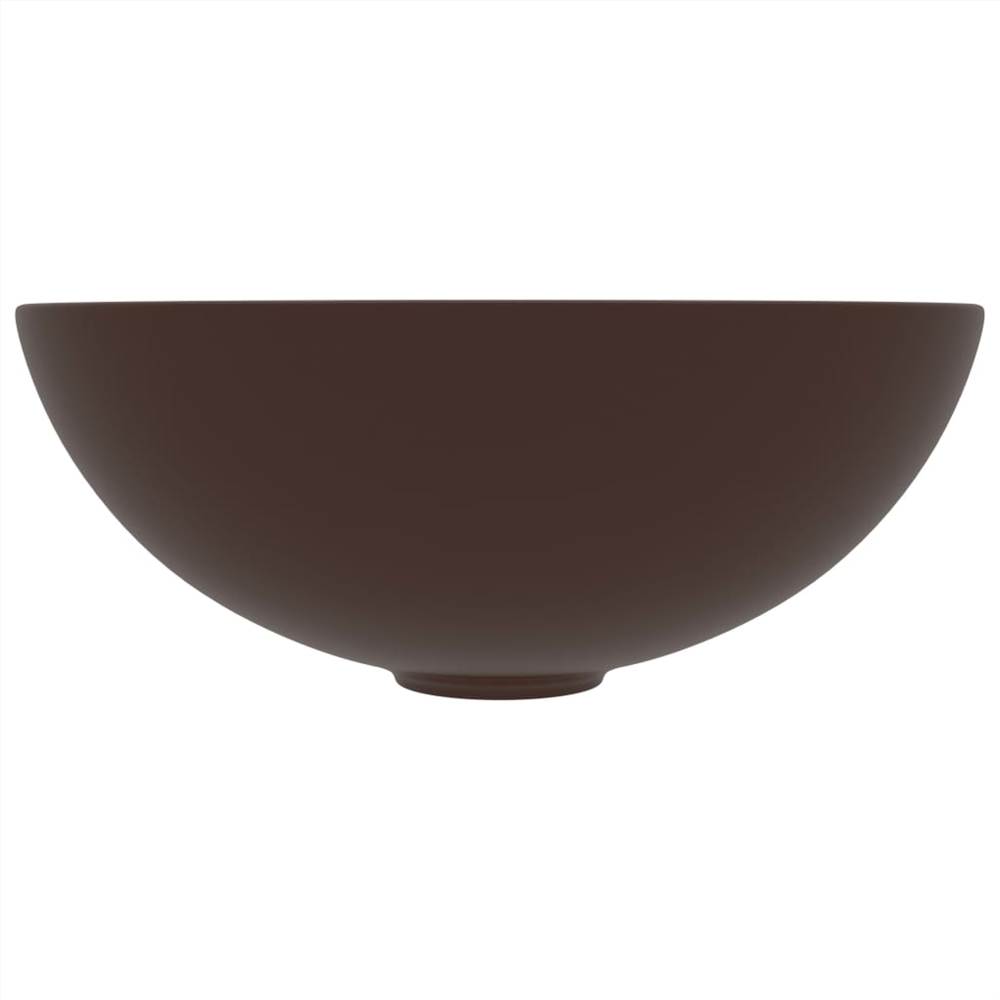 Bathroom Sink Ceramic Dark Brown Round