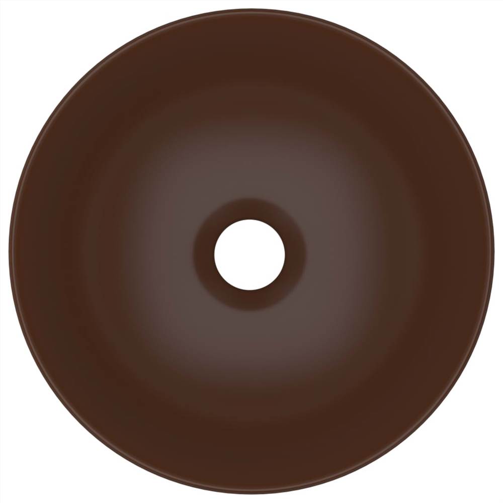Bathroom Sink Ceramic Dark Brown Round