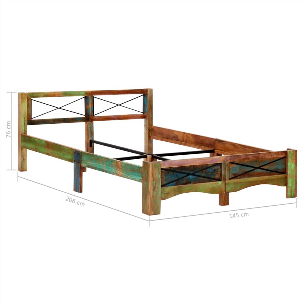 Bed Frame Solid Reclaimed Wood 140x200 cm